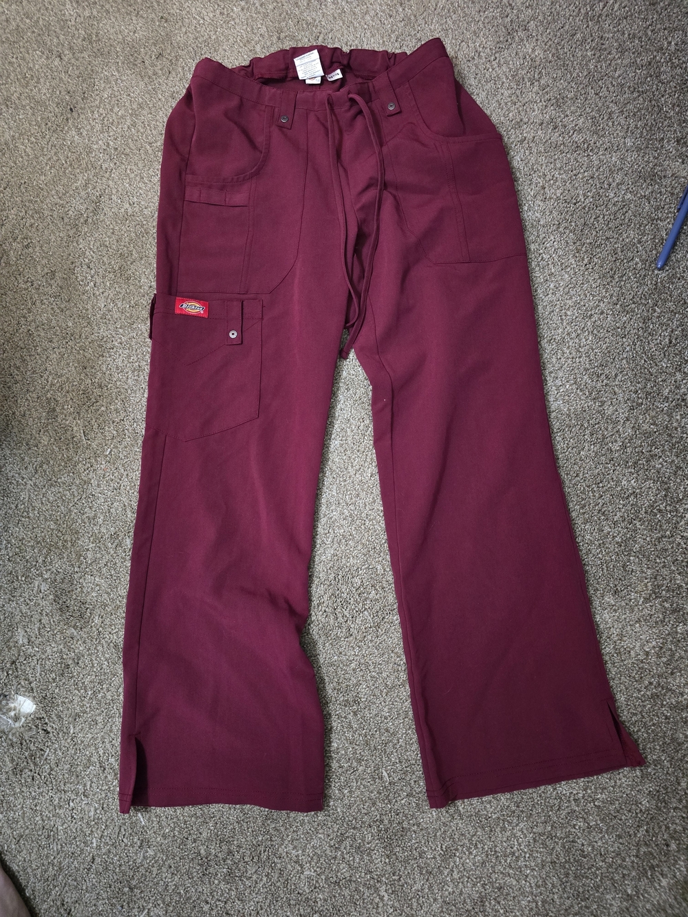 WoMen's Burgundy Work Pants with Utility Pockets